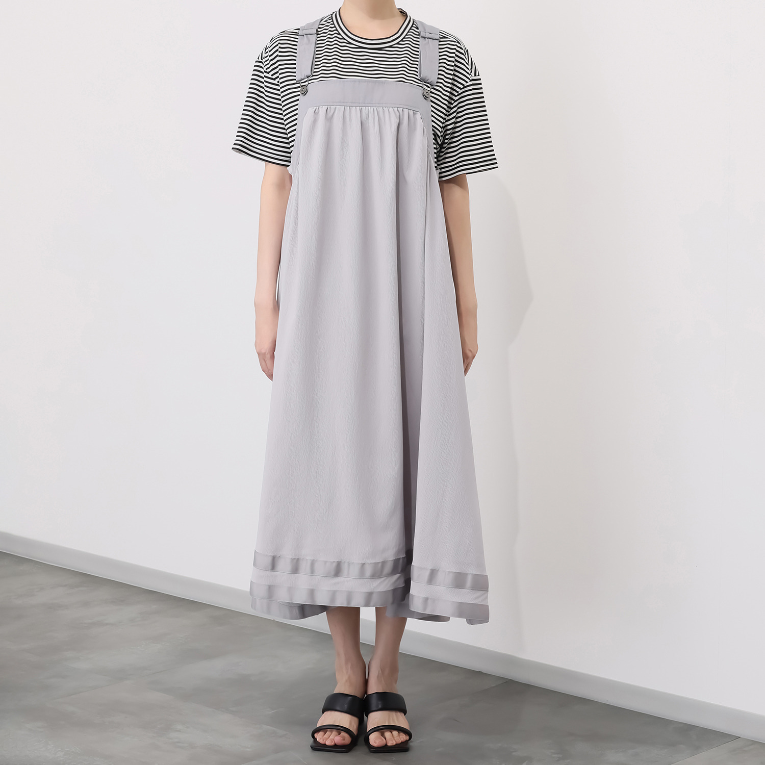 ラブソル グログランテープ アクセント ジャンパースカート