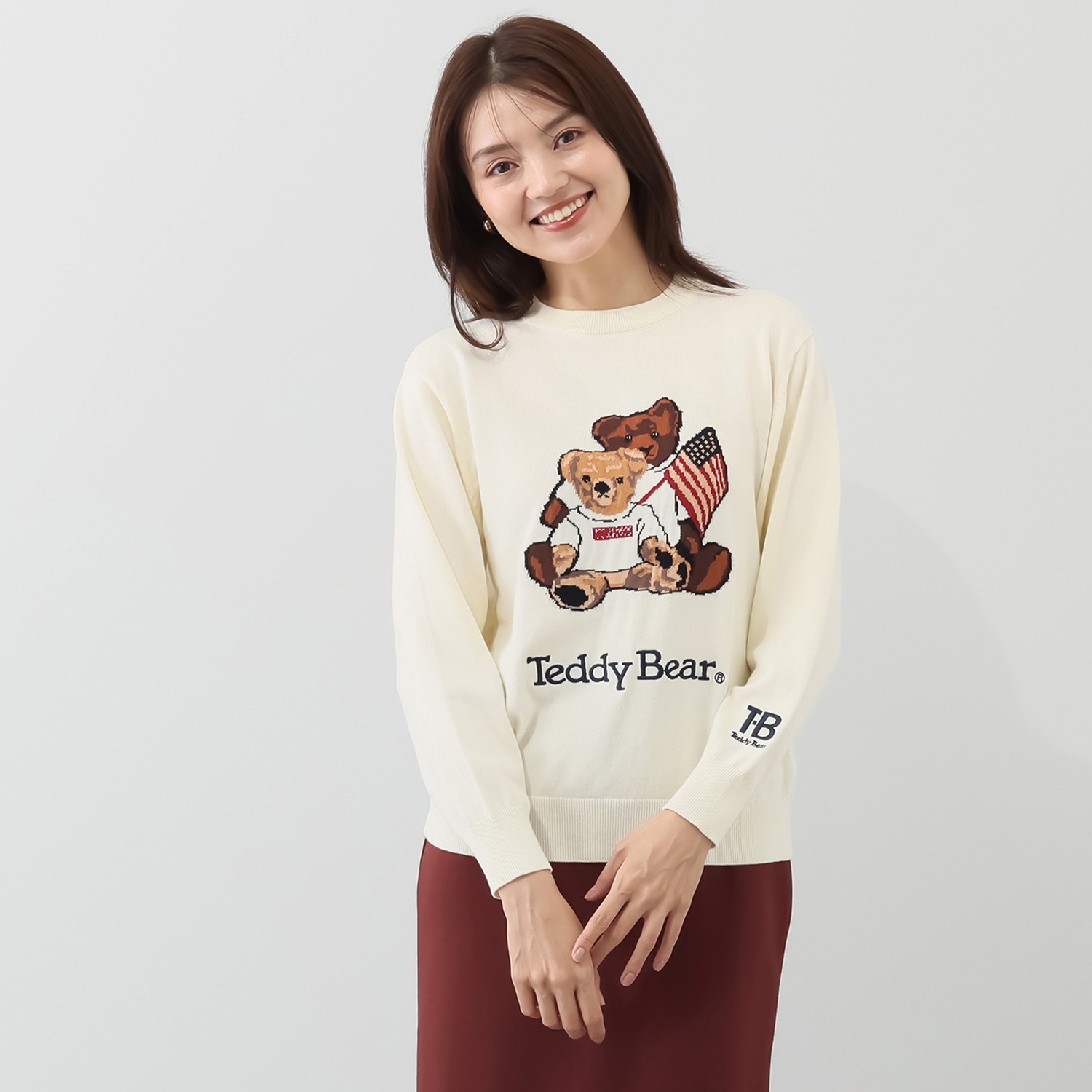 テディベア コットン１００％ ジャガード ニットプルオーバー