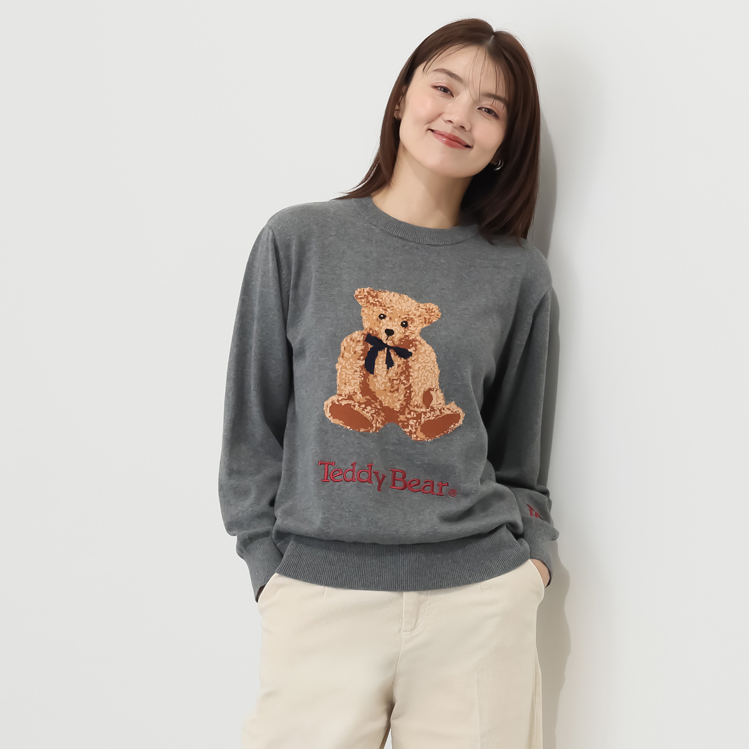 テディベア コットン１００％ ジャガード ニットプルオーバー