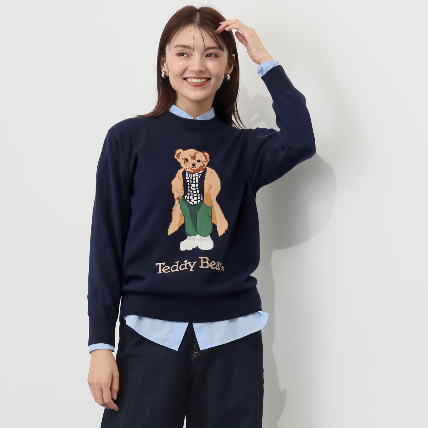 テディベア コットン１００％ ジャガード ニットプルオーバー