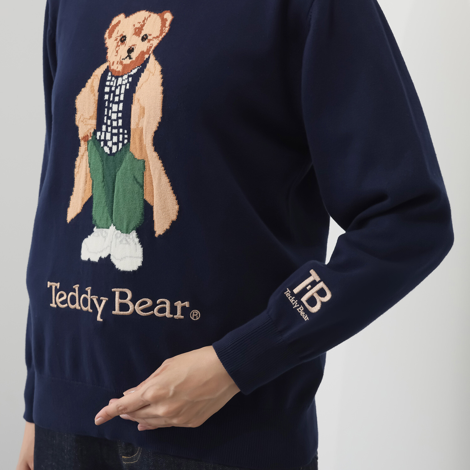 テディベア コットン１００％ ジャガード ニットプルオーバー