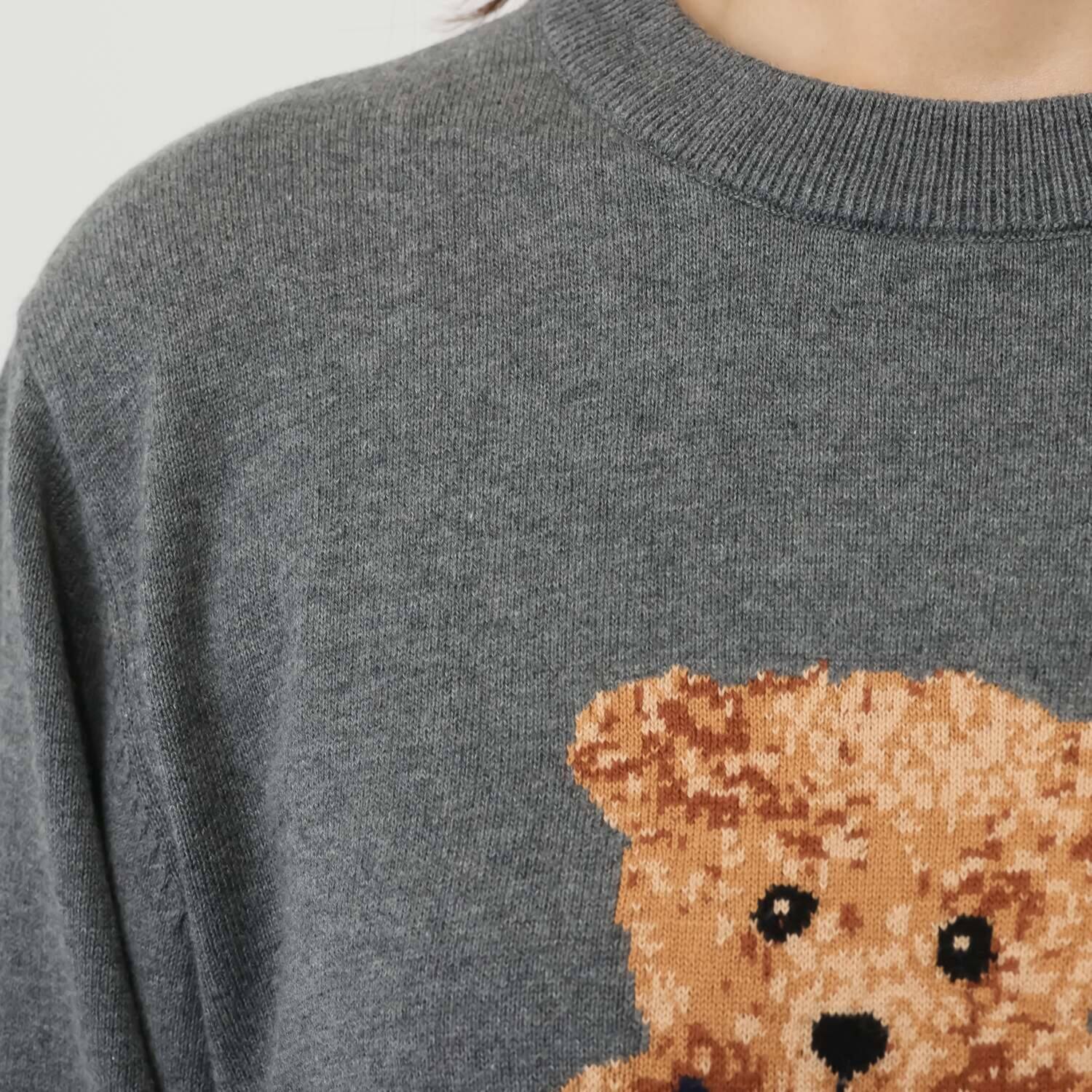 テディベア コットン１００％ ジャガード ニットプルオーバー