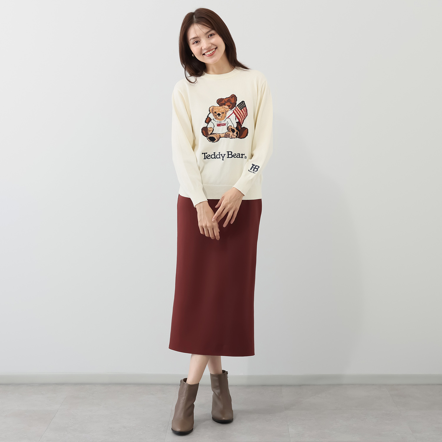 テディベア コットン１００％ ジャガード ニットプルオーバー