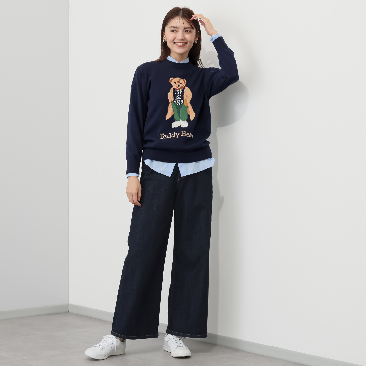 テディベア コットン１００％ ジャガード ニットプルオーバー