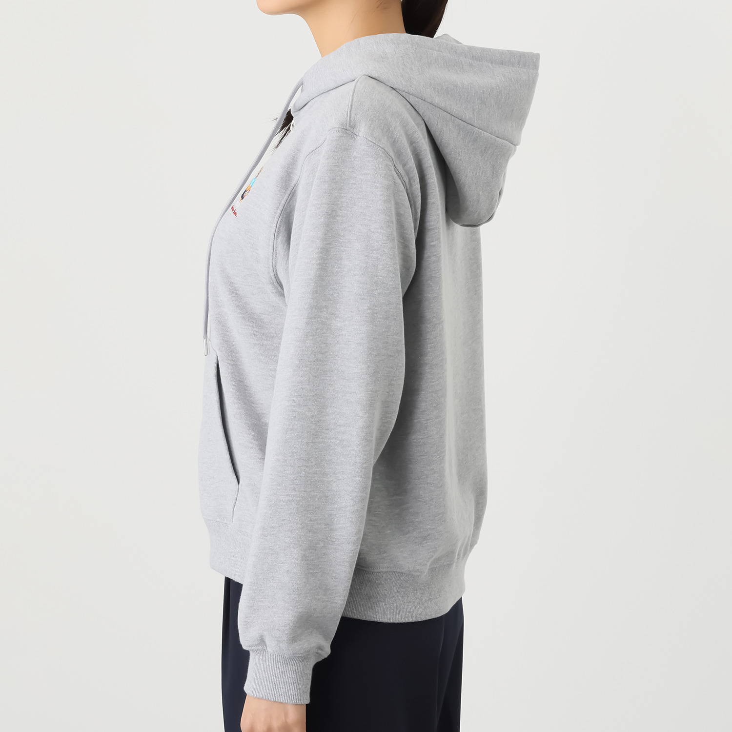 テディベア ワンポイント刺しゅう入り 裏毛パーカー