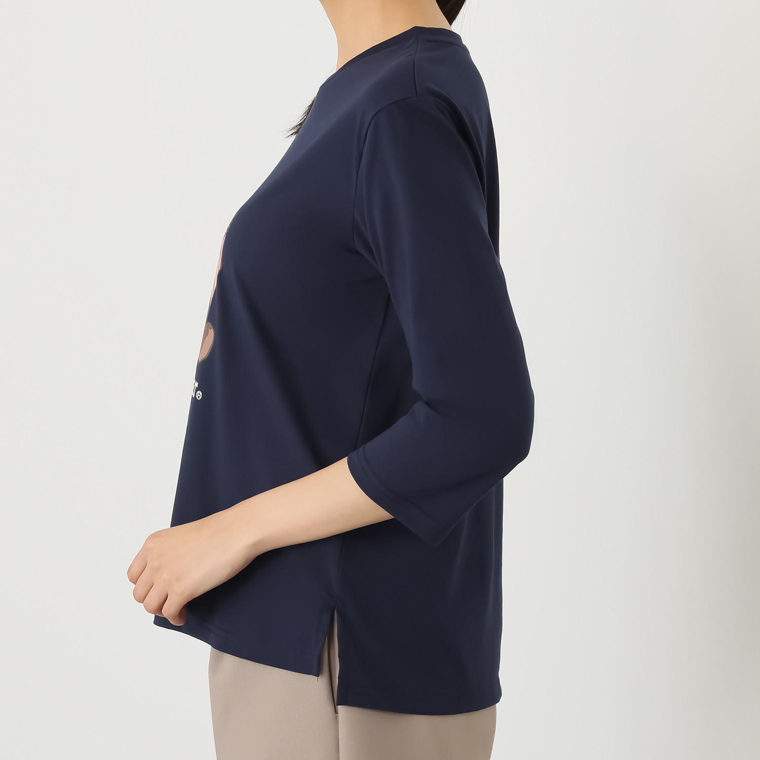 テディベア 七分袖 プリントプルオーバー