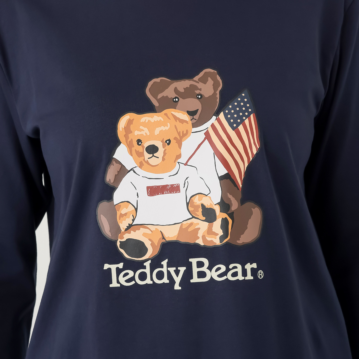 テディベア 七分袖 プリントプルオーバー