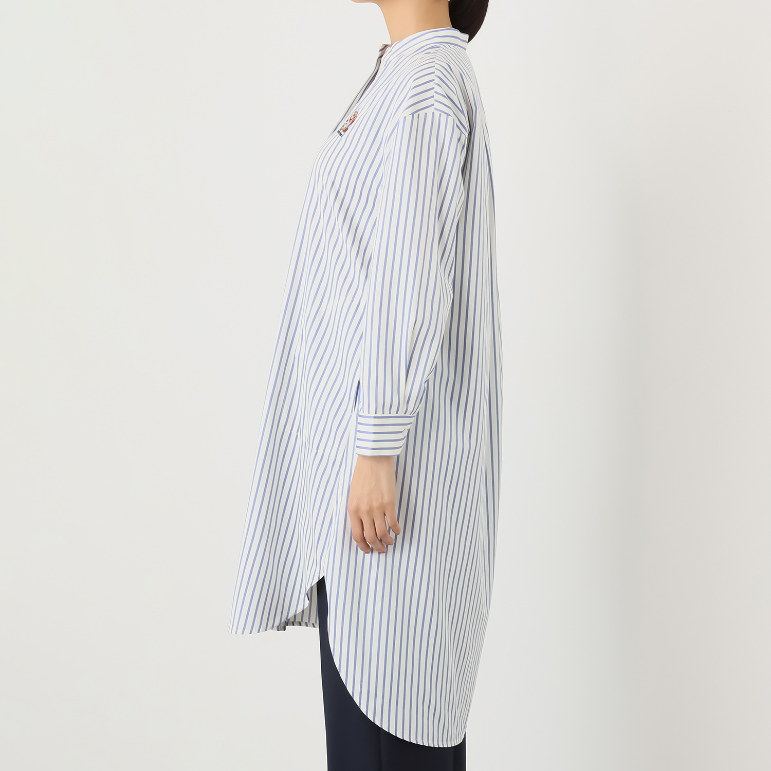 テディベア ワンポイント刺しゅう入り シャツワンピース