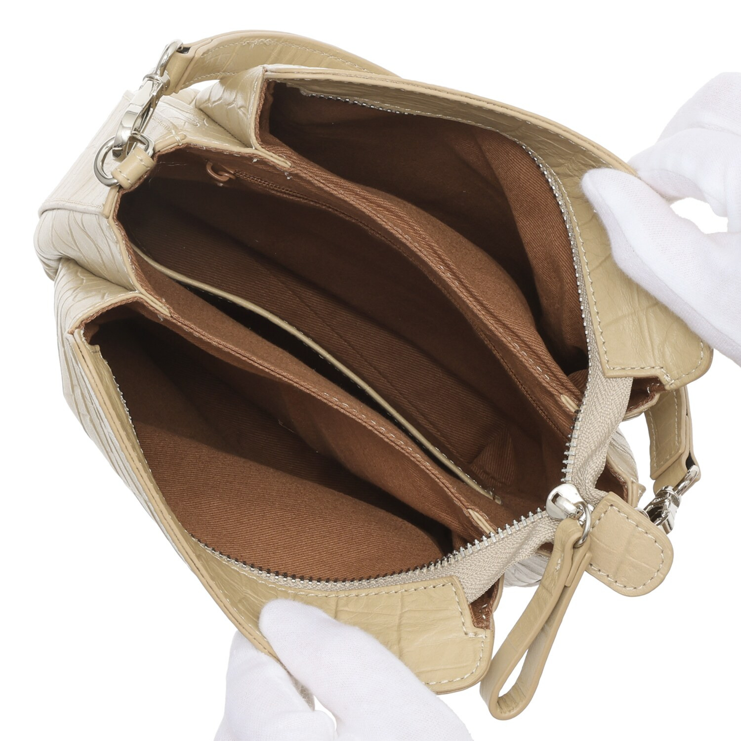 オリタタ 牛革クロコダイル型押し ２ウェイポシェット