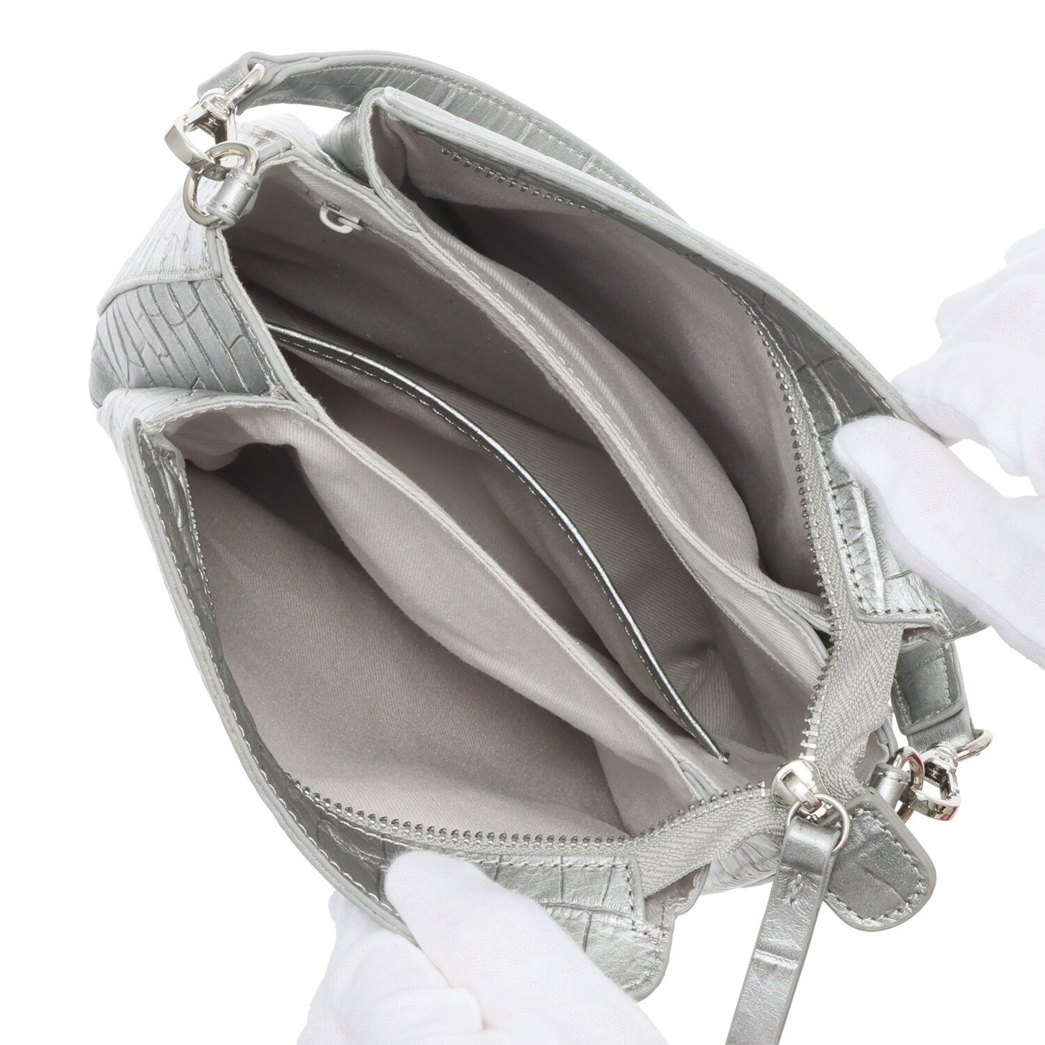 オリタタ 牛革クロコダイル型押し ２ウェイポシェット