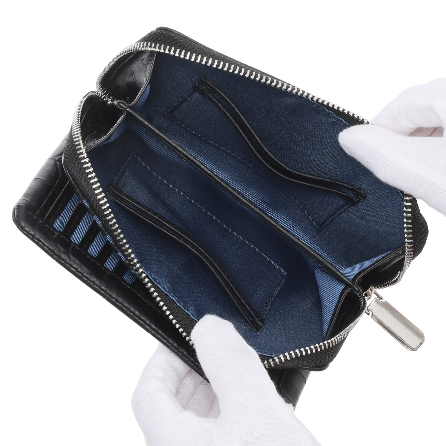 オリタタ 牛革クロコダイル型押し マルチウォレット