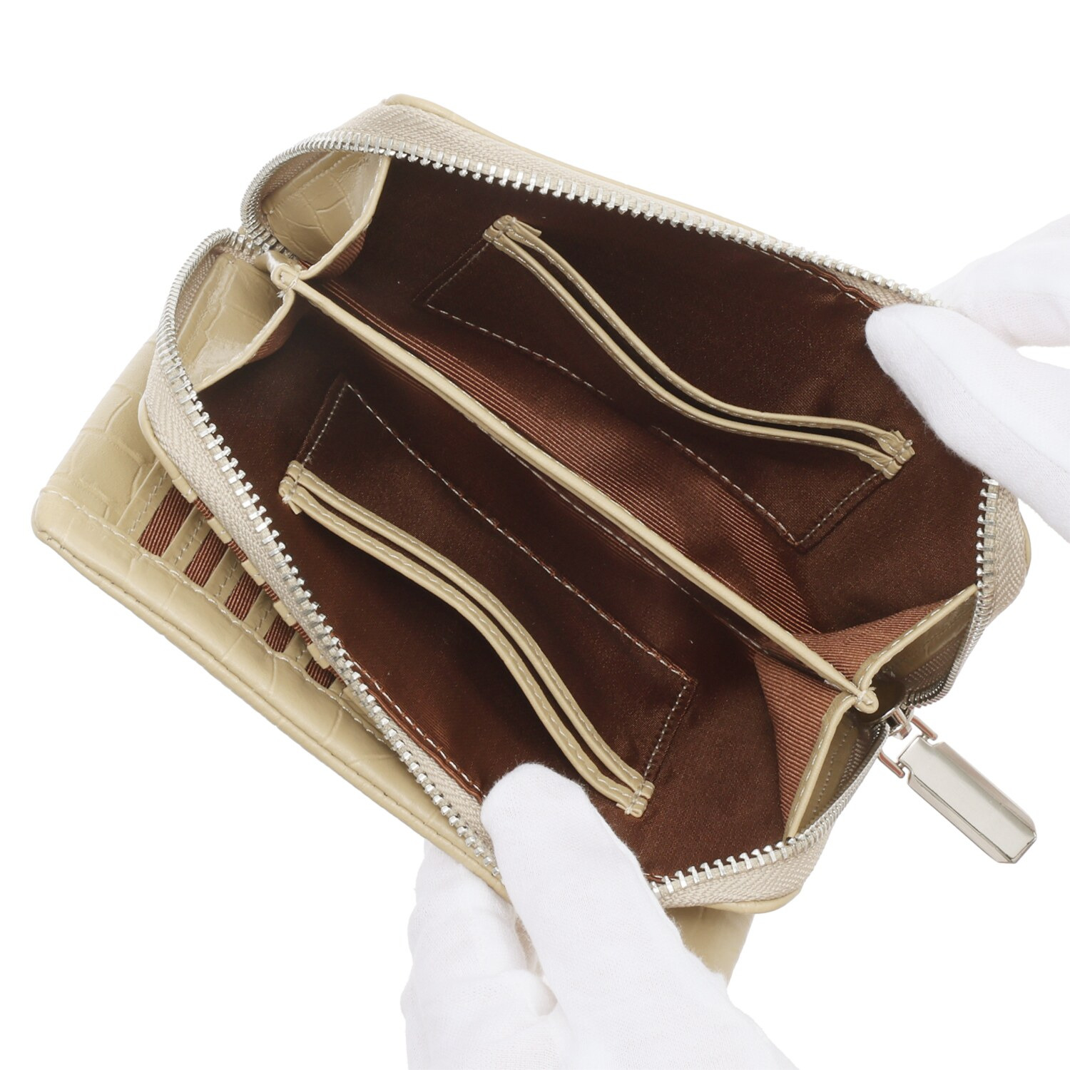 オリタタ 牛革クロコダイル型押し マルチウォレット