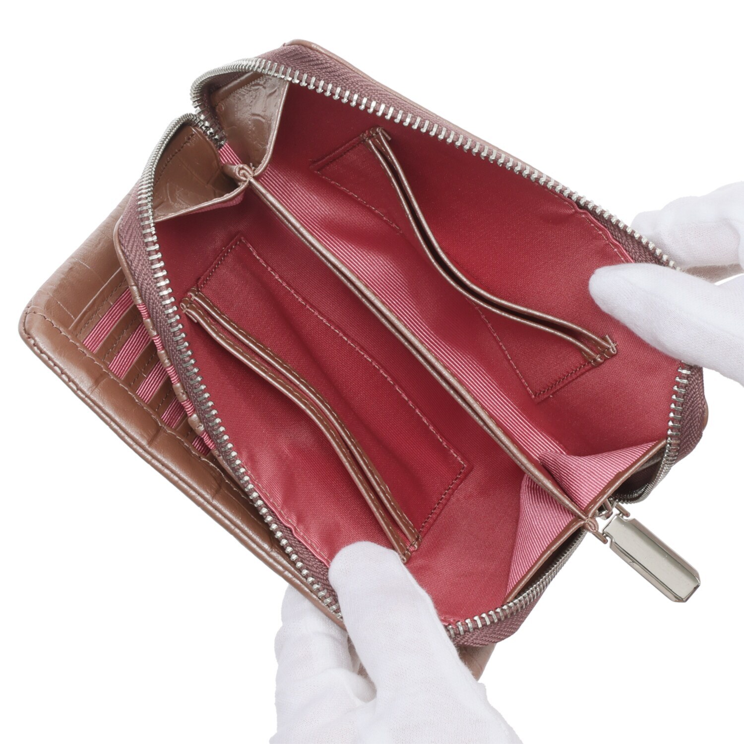 オリタタ 牛革クロコダイル型押し マルチウォレット