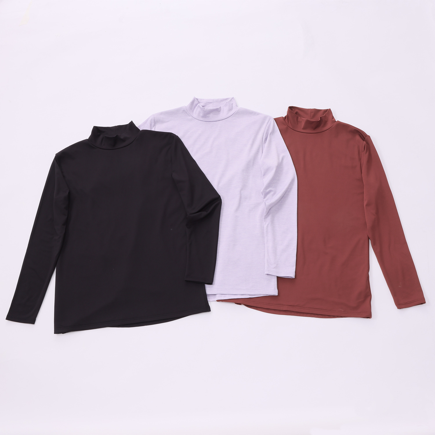 ブリーズテックス 防風　透湿 裏起毛 ハイネック長袖インナー ３枚セット