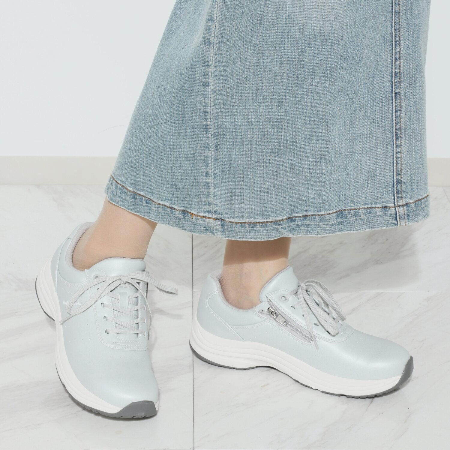 メディカルウォーク ファスナー付 やわらか合皮スニーカー ＳＨＭ＋＜レディース＞