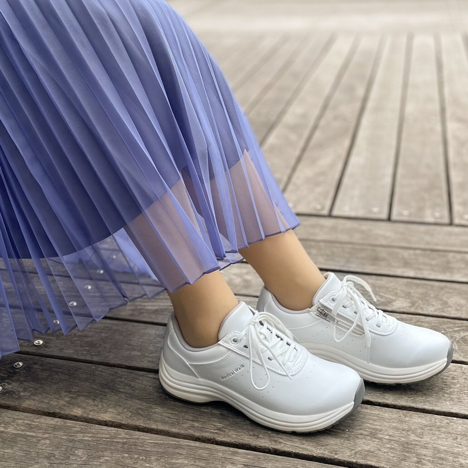 メディカルウォーク ファスナー付 やわらか合皮スニーカー ＳＨＭ＋＜レディース＞