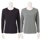 ブリーズテックス 防風　透湿 裏起毛 後ろ当て布付き クルーネック長袖インナー ２枚セット