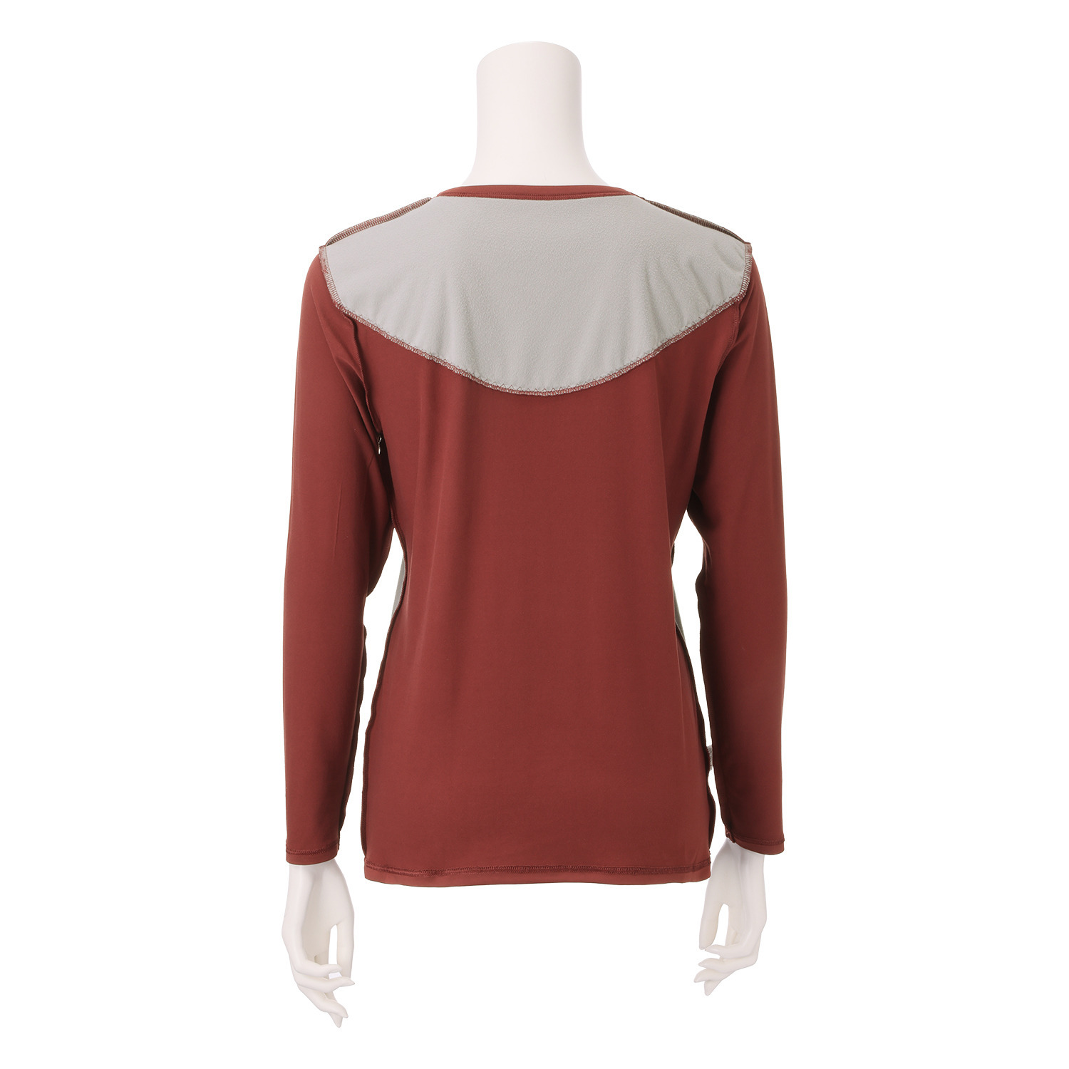 ブリーズテックス 防風　透湿 裏起毛 後ろ当て布付き クルーネック長袖インナー ２枚セット