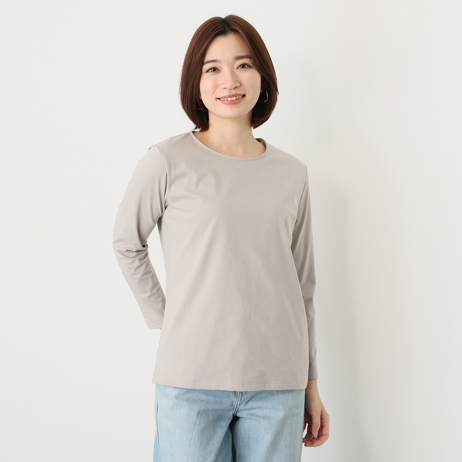 ブリーズテックス 防風　透湿 裏起毛　綿混 ラウンドネック プルオーバー