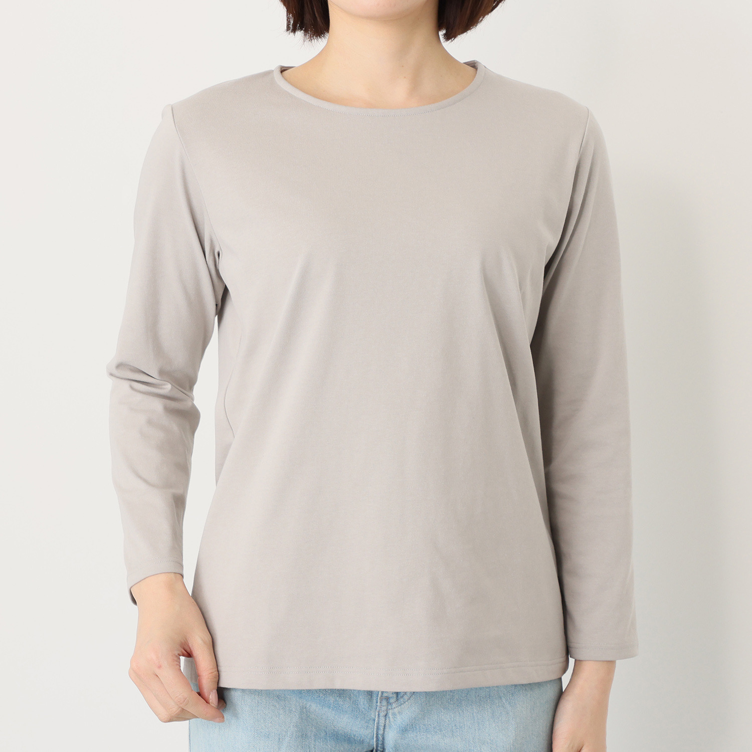 ブリーズテックス 防風　透湿 裏起毛　綿混 ラウンドネック プルオーバー