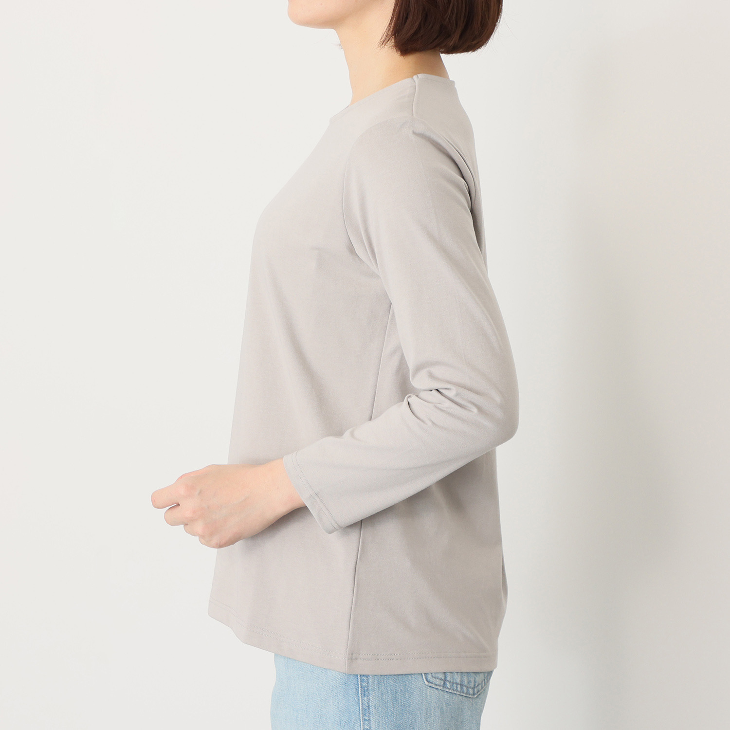 ブリーズテックス 防風　透湿 裏起毛　綿混 ラウンドネック プルオーバー