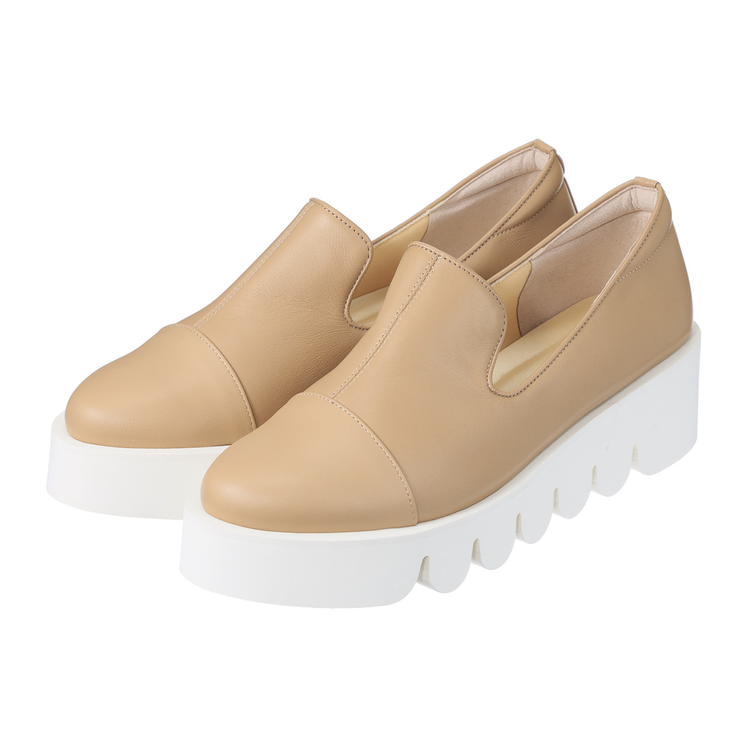 オセアニカ ＜日本製＞シープレザー プラットフォーム スリッポン