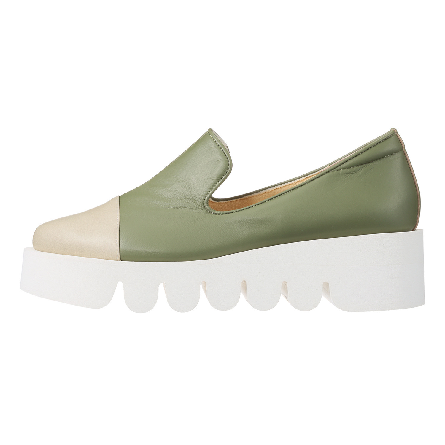 オセアニカ ＜日本製＞シープレザー プラットフォーム スリッポン