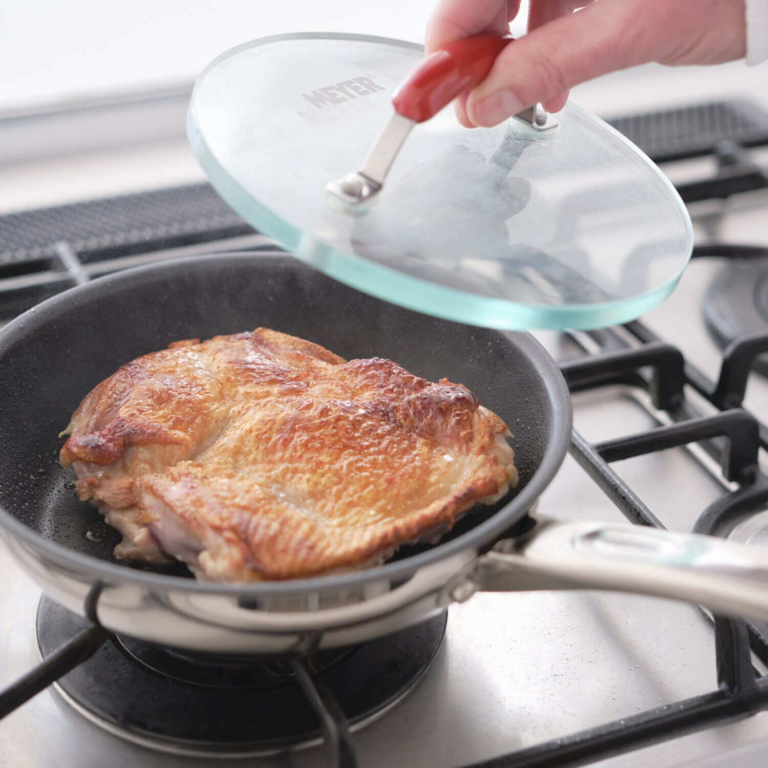 マイヤー プレス調理で 料理の仕上がり ワンランクアップ！ フライパンプレスセット