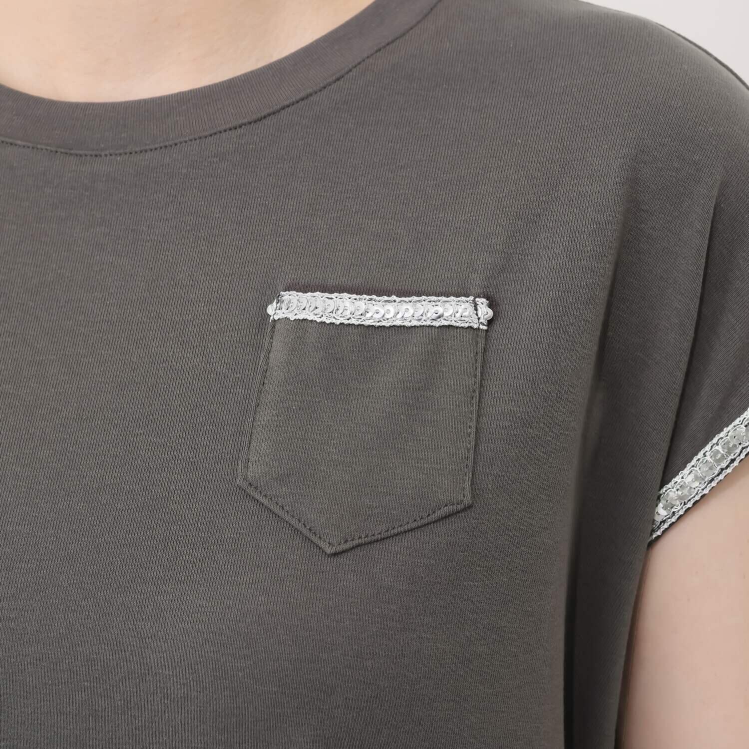 ブルーコレクション 夏の楽々きれい！！ スパンコールアクセント カットソープルオーバー