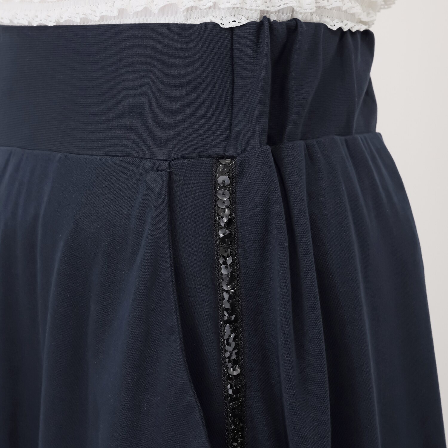 ブルーコレクション はき心地バツグン！ スパンコールアクセント バルーンスカート