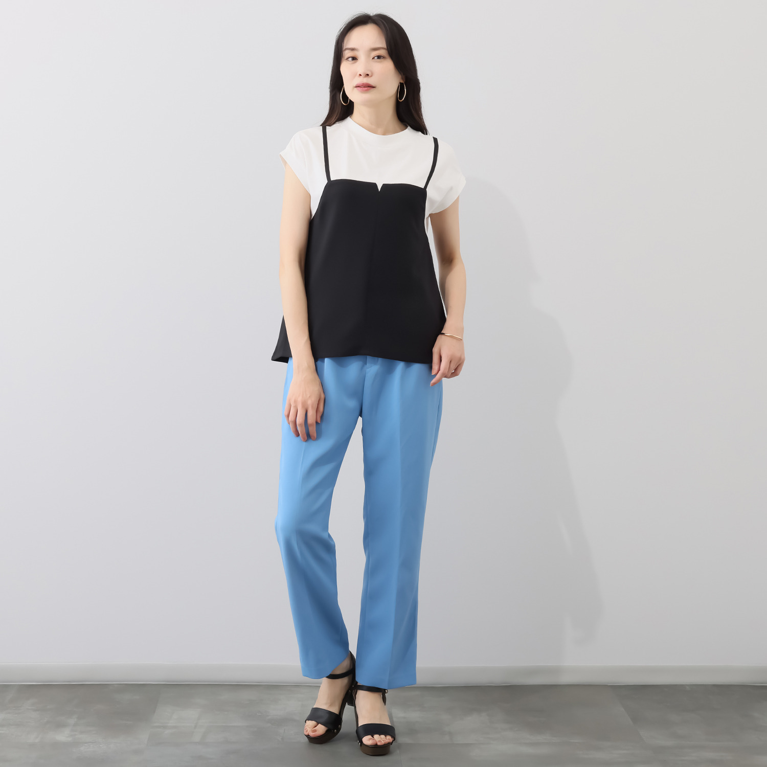 マイジュジュ 一枚で決まる！ 異素材切替 レイヤード風プルオーバー