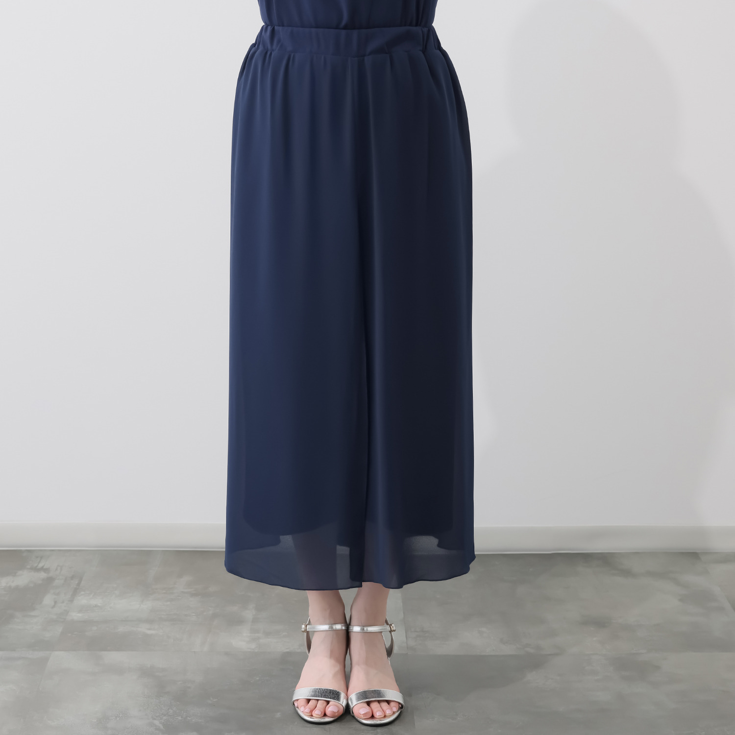 マイジュジュ オーバーシフォン インナージャージー レイヤードパンツ