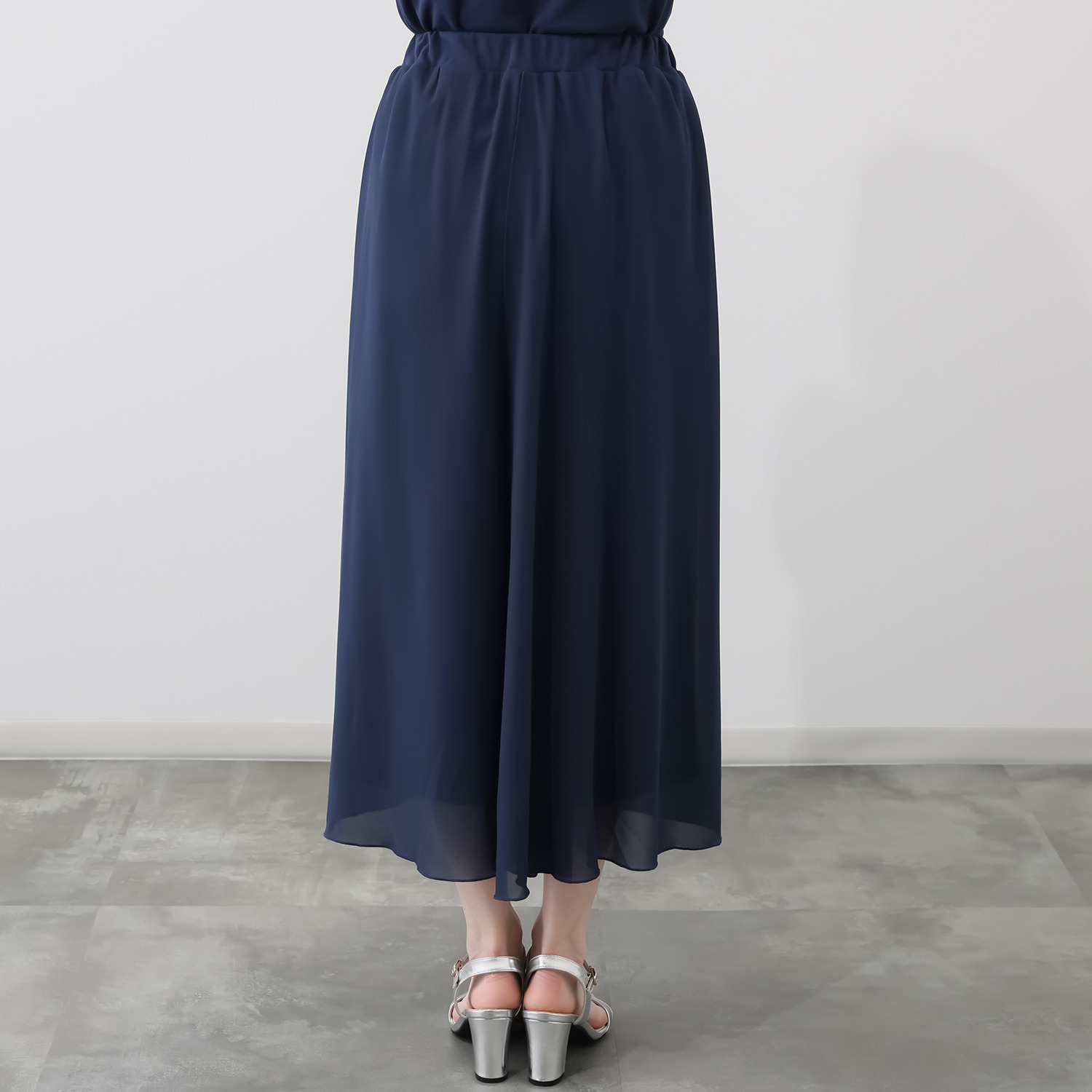 マイジュジュ オーバーシフォン インナージャージー レイヤードパンツ