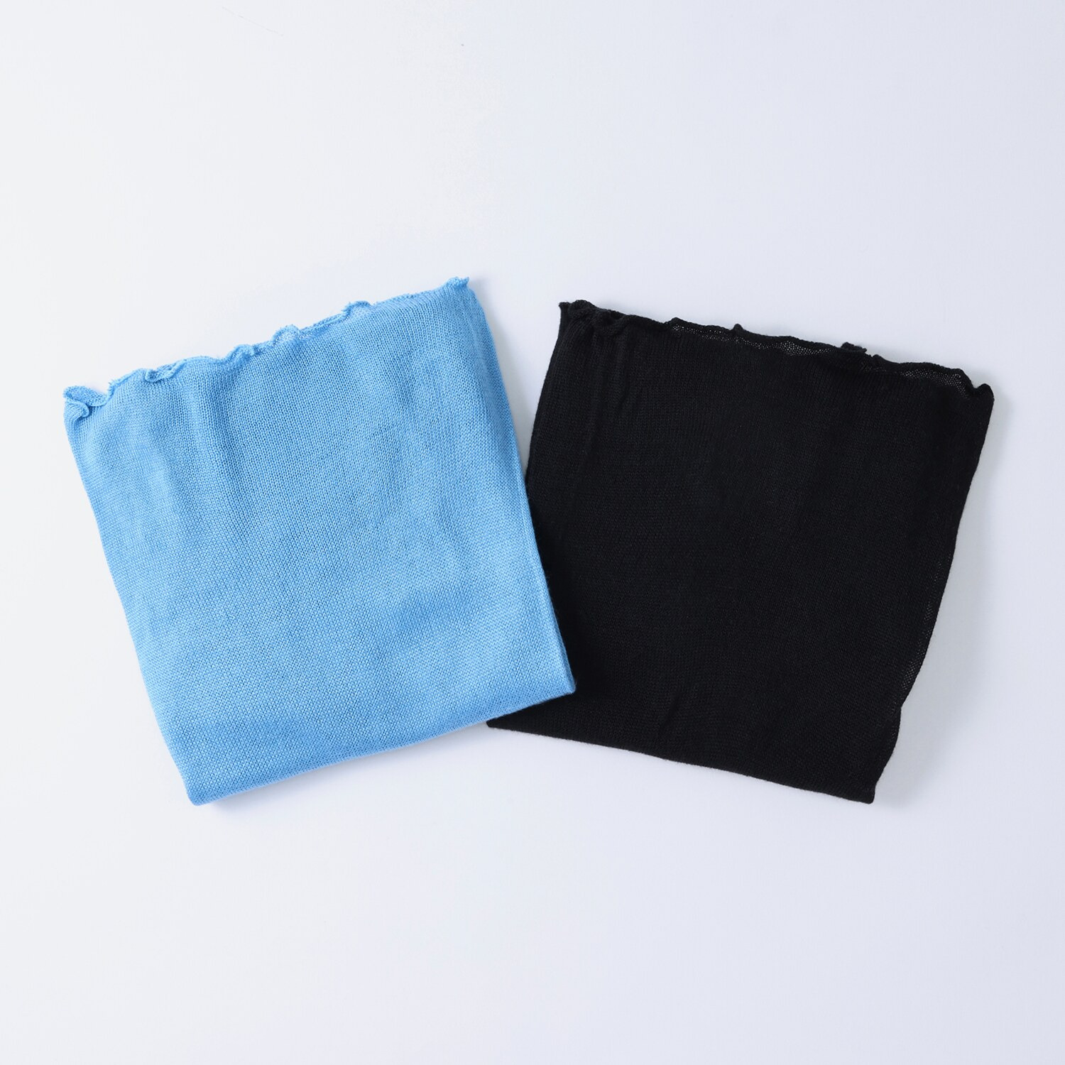 ハセガワ カシミヤより細い スパンシルク１００％ 無縫製ネックウォーマー ２枚セット