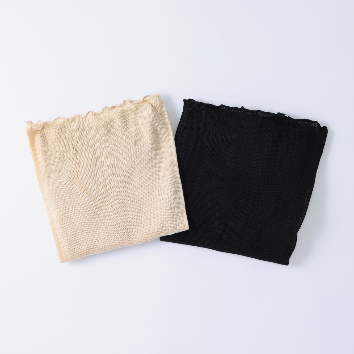 ハセガワ カシミヤより細い スパンシルク１００％ 無縫製ネックウォーマー ２枚セット