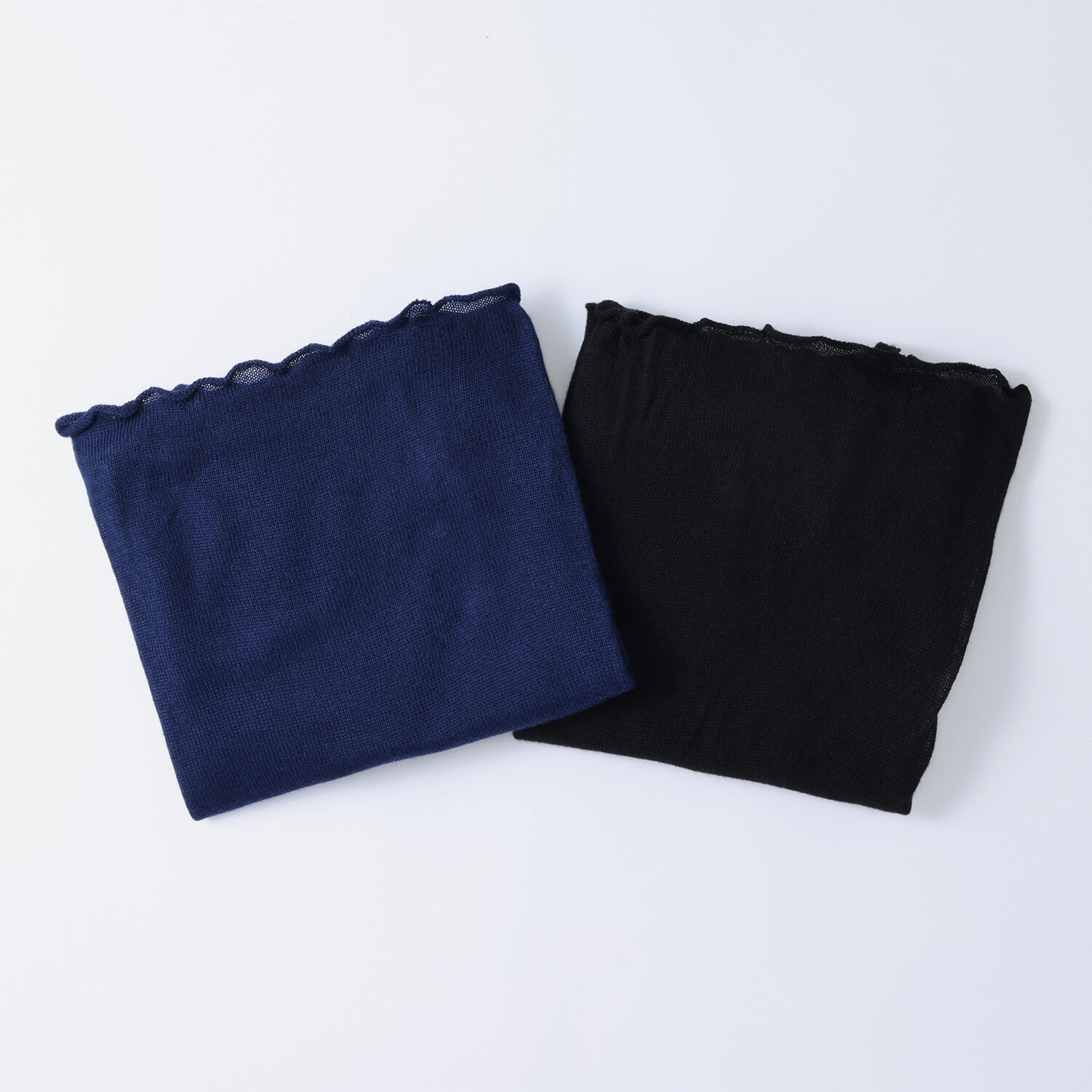 ハセガワ カシミヤより細い スパンシルク１００％ 無縫製ネックウォーマー ２枚セット