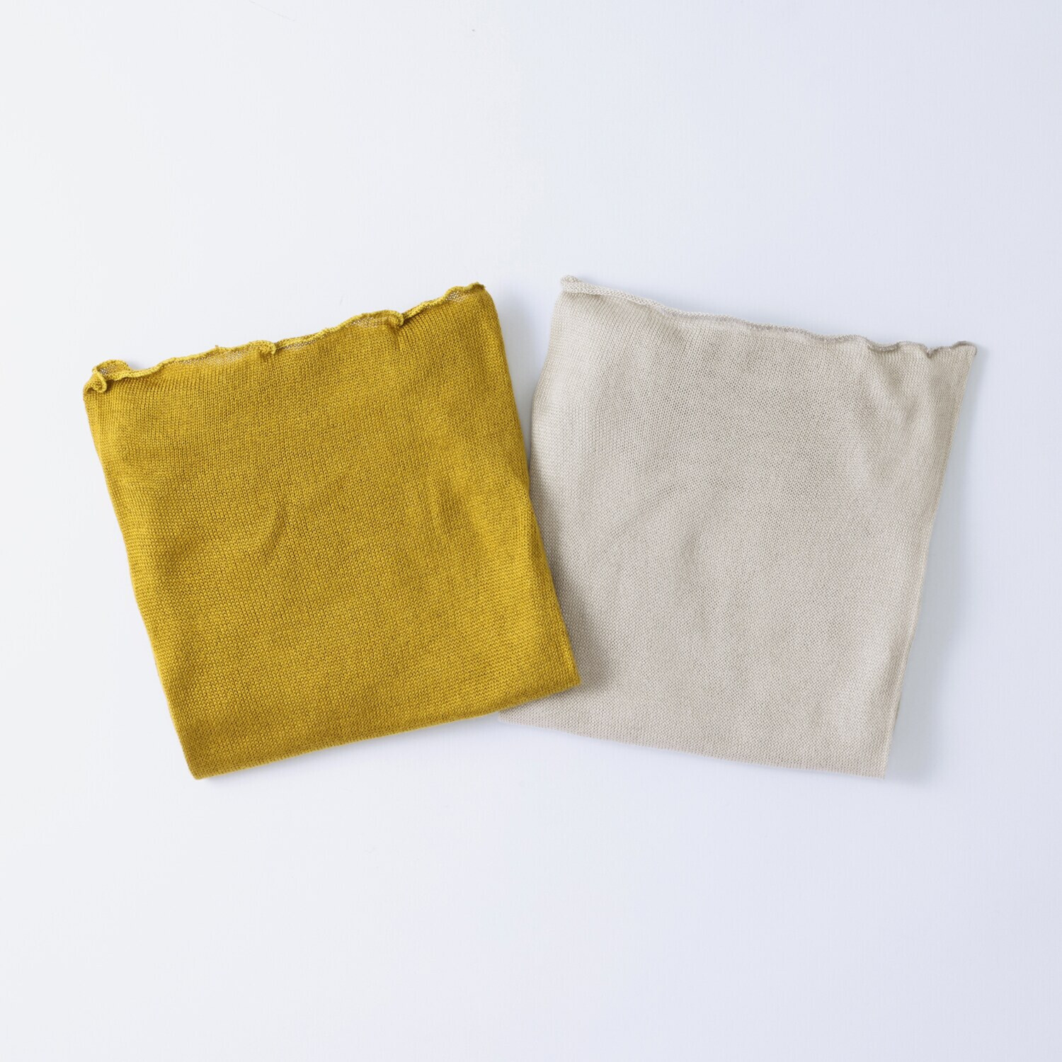 ハセガワ カシミヤより細い スパンシルク１００％ 無縫製ネックウォーマー ２枚セット