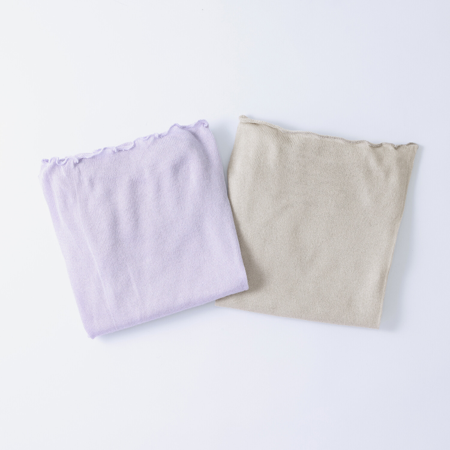 ハセガワ カシミヤより細い スパンシルク１００％ 無縫製ネックウォーマー ２枚セット