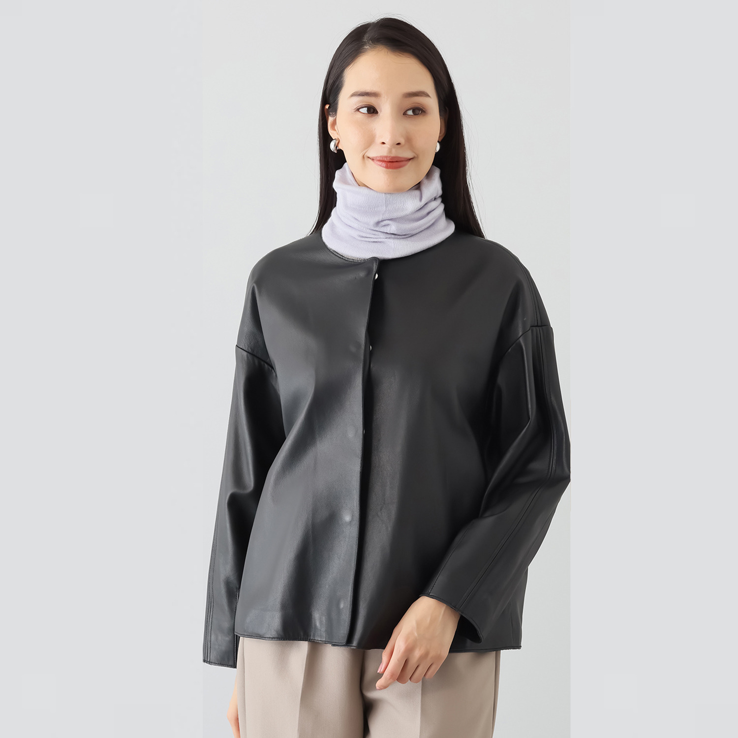 ハセガワ カシミヤより細い スパンシルク１００％ 無縫製ネックウォーマー ２枚セット