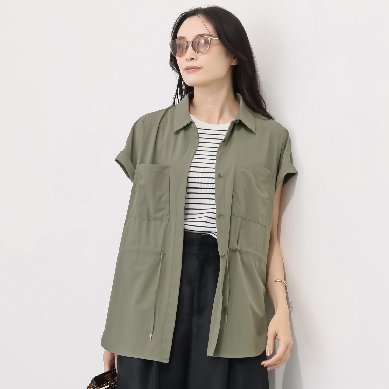 亀恭子セレクト！ アクータ はっ水・ＵＶカット ストレッチ シャツジャケット