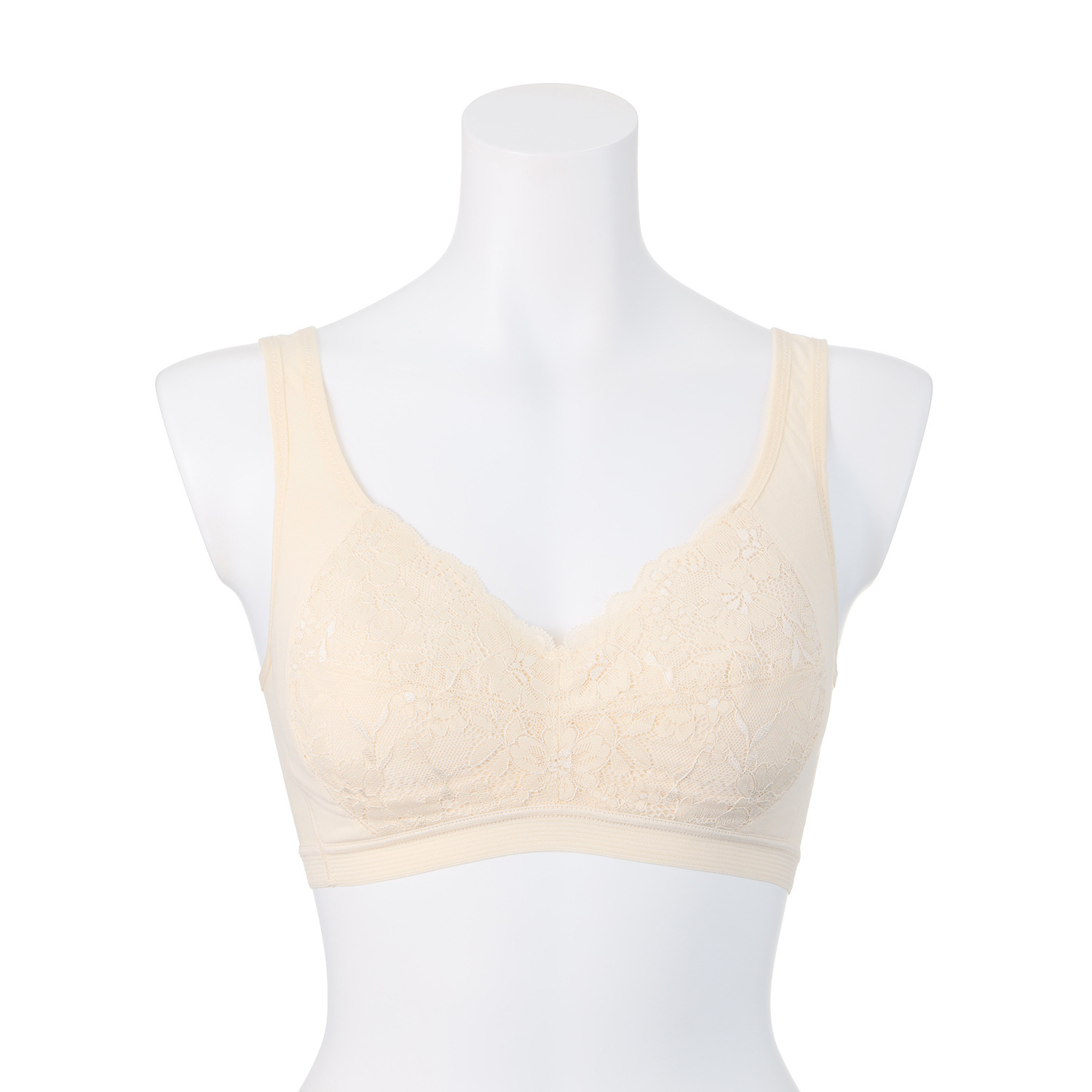 ２４時間ブラ ノンワイヤー レースブラジャー ２枚セット