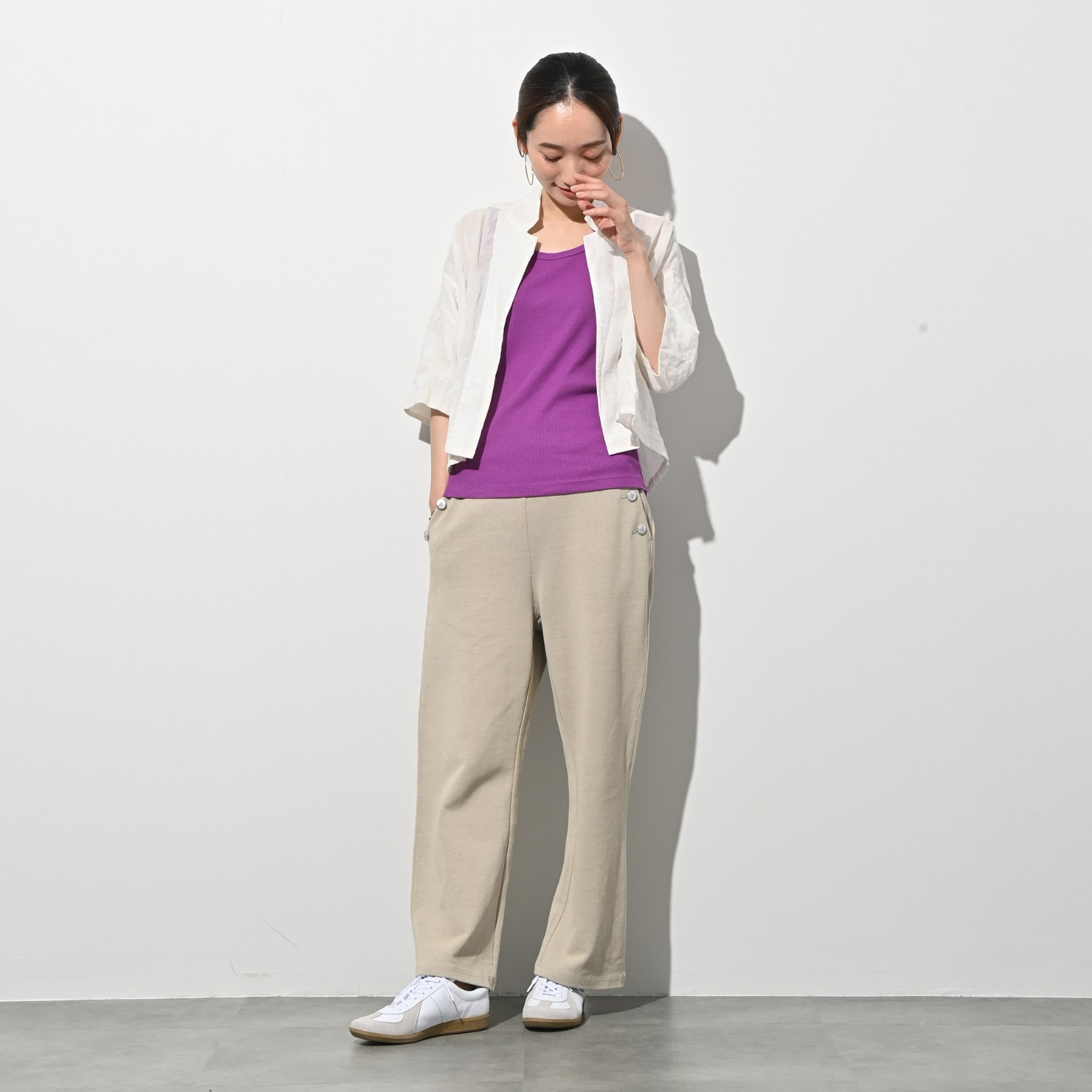 ＢＯＵＮＣＹ　ＢＯＮＤ ワッシャーコットン混 テーラードカラー エアリージャケット