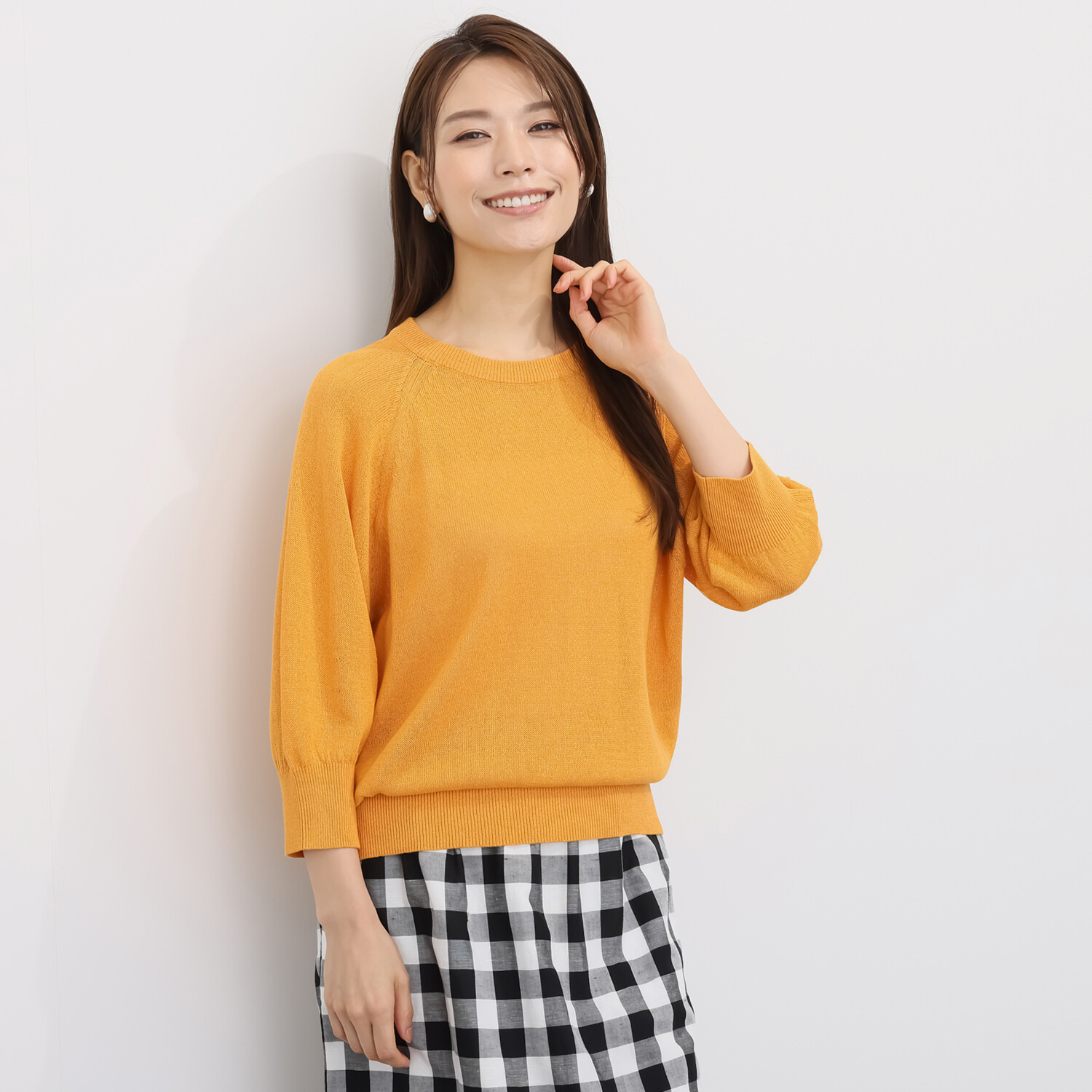 ＢＯＵＮＣＹ　ＢＯＮＤ 風抜けさらさら♪ エアフローヤーン ふんわりスリーブ ニットプルオーバー