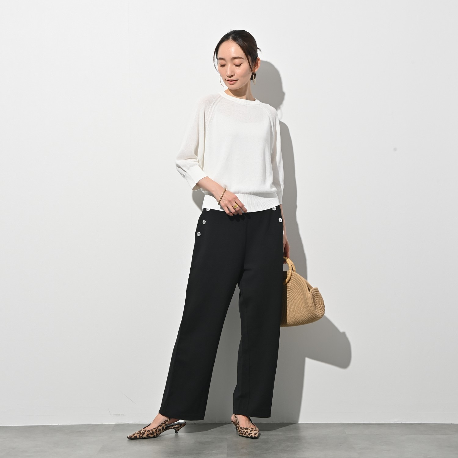 ＢＯＵＮＣＹ　ＢＯＮＤ 風抜けさらさら♪ エアフローヤーン ふんわりスリーブ ニットプルオーバー