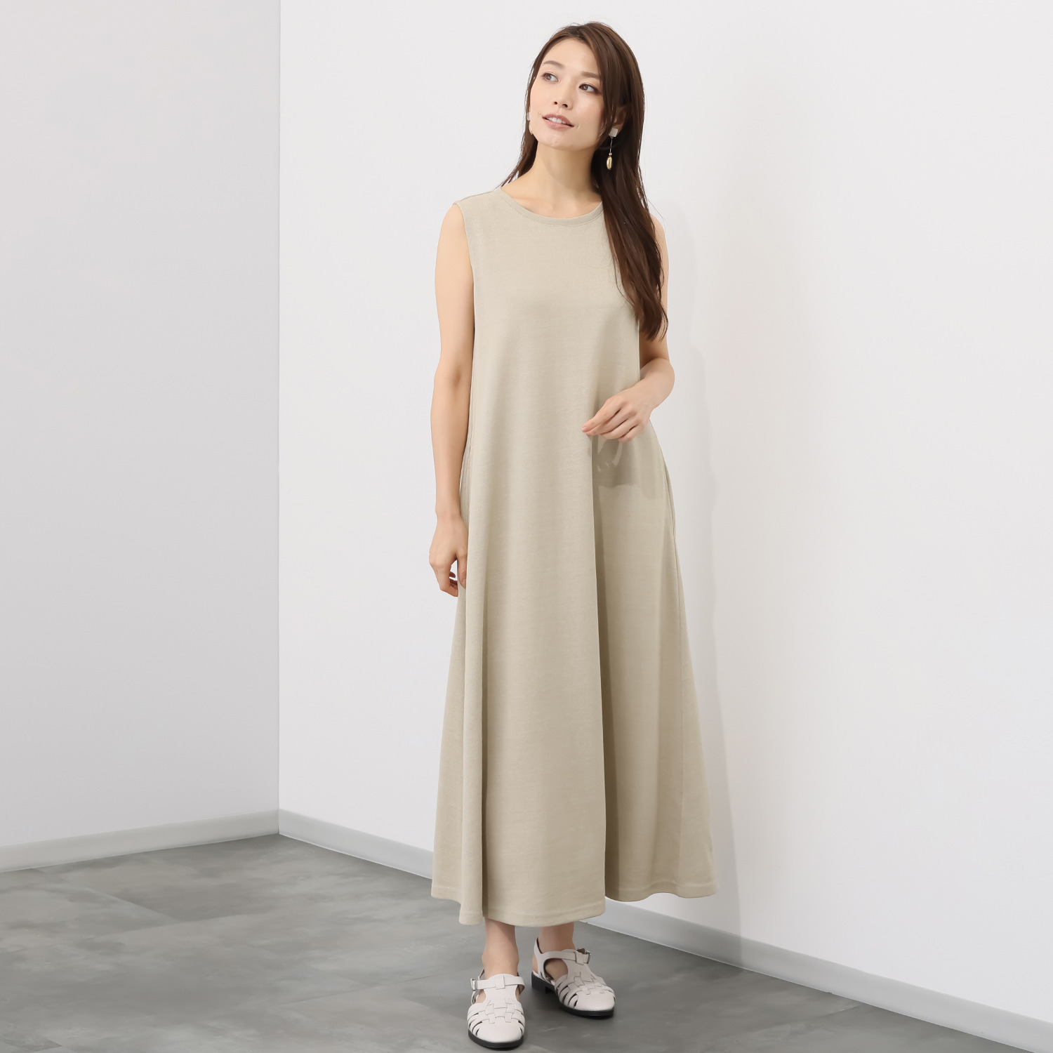 ＢＯＵＮＣＹ　ＢＯＮＤ 接触冷感 さらさら感がすごい！ エアフロージャージー フレアーワンピース