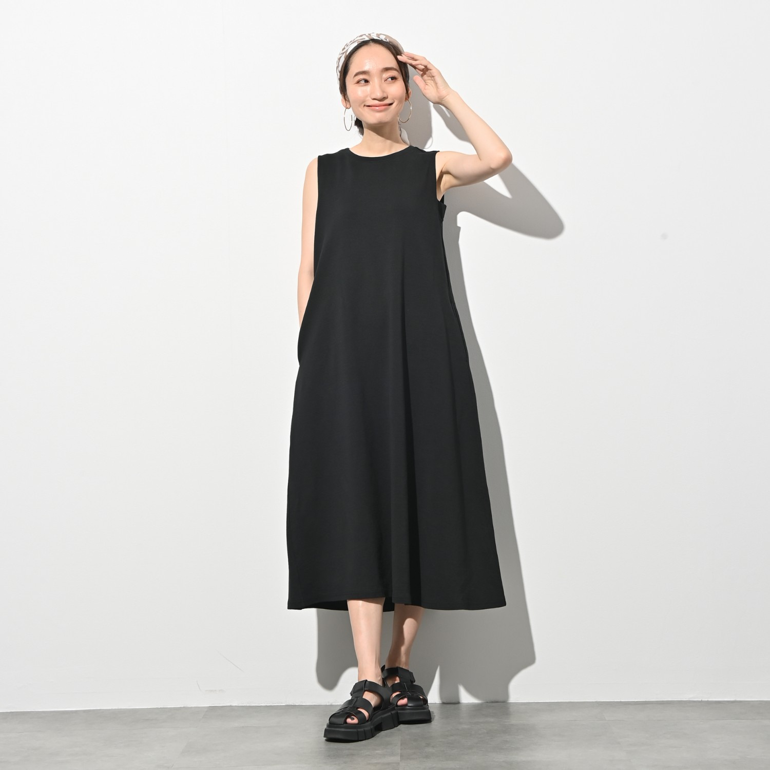 ＢＯＵＮＣＹ　ＢＯＮＤ 接触冷感 さらさら感がすごい！ エアフロージャージー フレアーワンピース