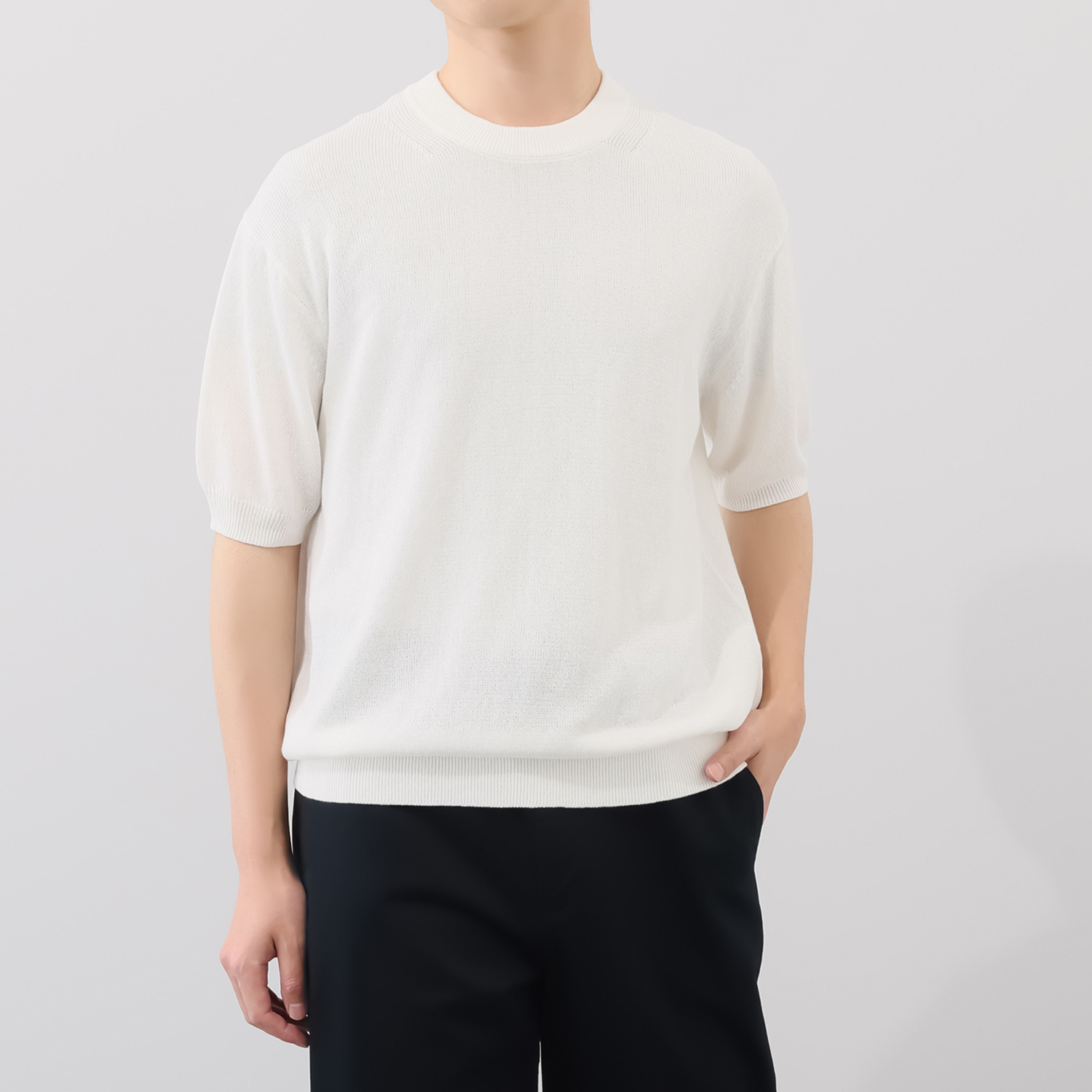 ＢＯＵＮＣＹ　ＢＯＮＤ 風抜けさらさら♪ エアフローヤーン 半袖ニットプルオーバー ＜メンズ＞