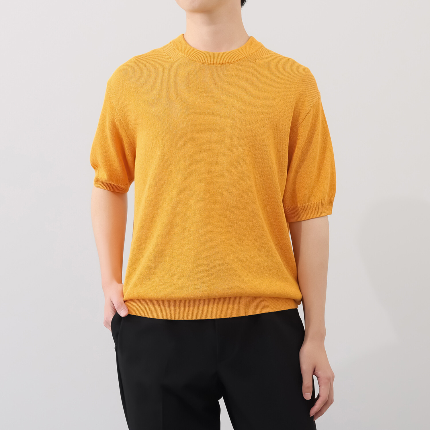 ＢＯＵＮＣＹ　ＢＯＮＤ 風抜けさらさら♪ エアフローヤーン 半袖ニットプルオーバー ＜メンズ＞