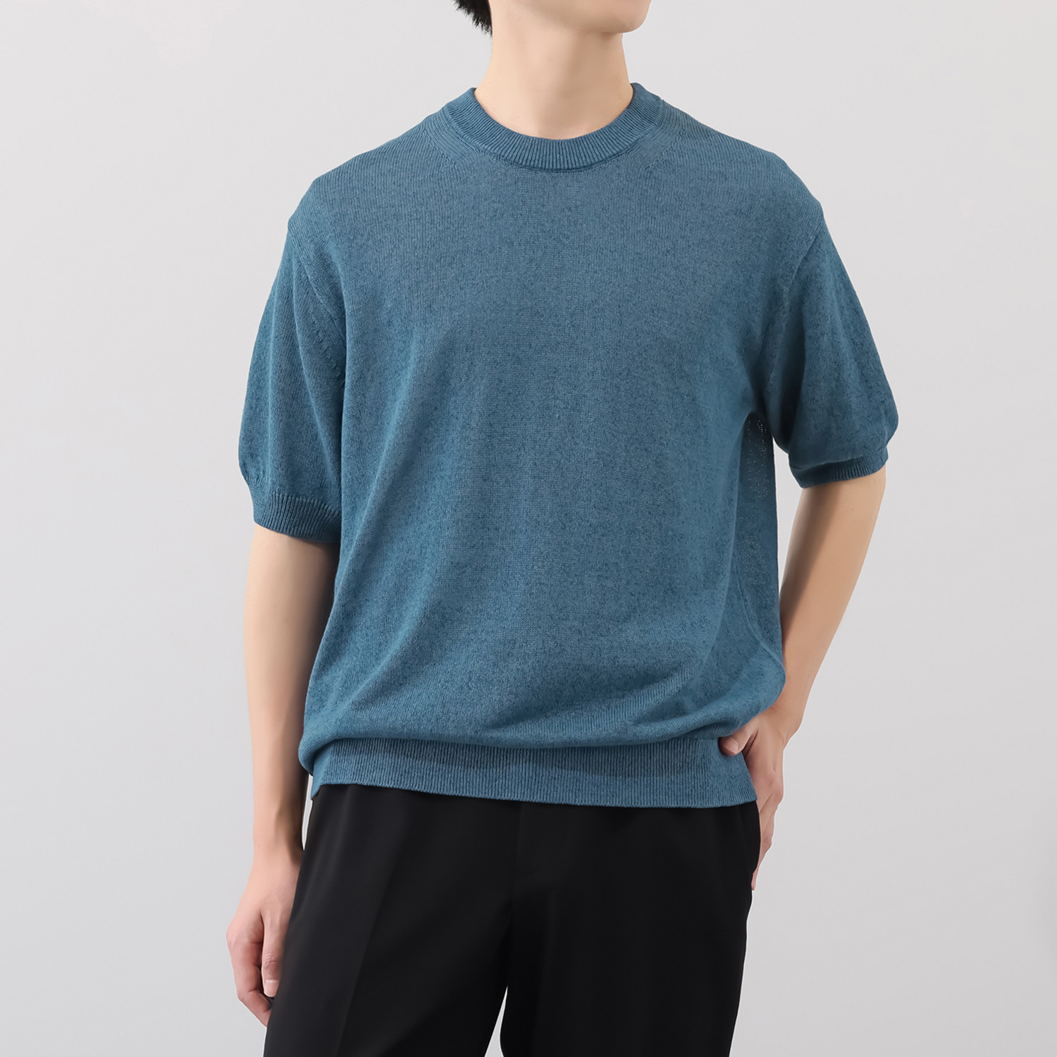 ＢＯＵＮＣＹ　ＢＯＮＤ 風抜けさらさら♪ エアフローヤーン 半袖ニットプルオーバー ＜メンズ＞