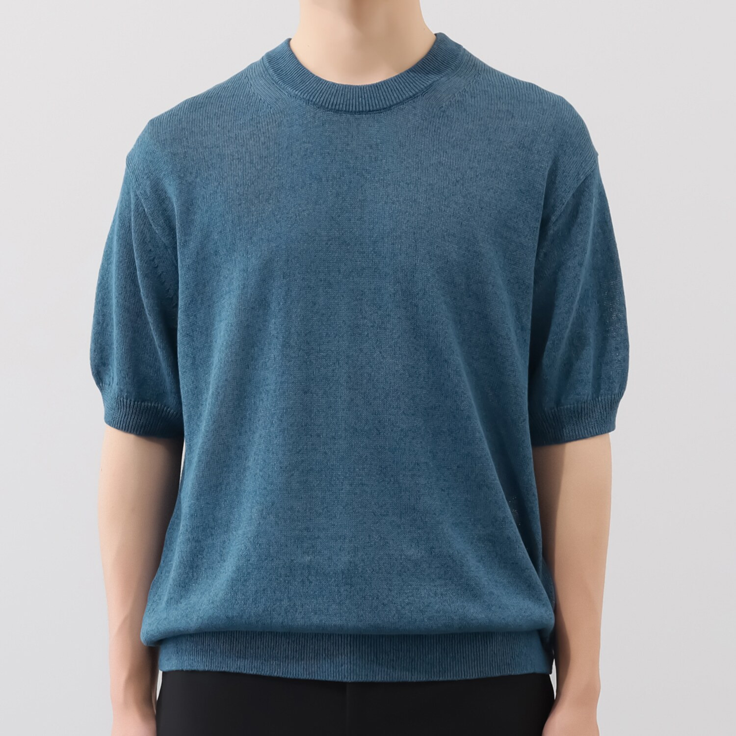 ＢＯＵＮＣＹ　ＢＯＮＤ 風抜けさらさら♪ エアフローヤーン 半袖ニットプルオーバー ＜メンズ＞